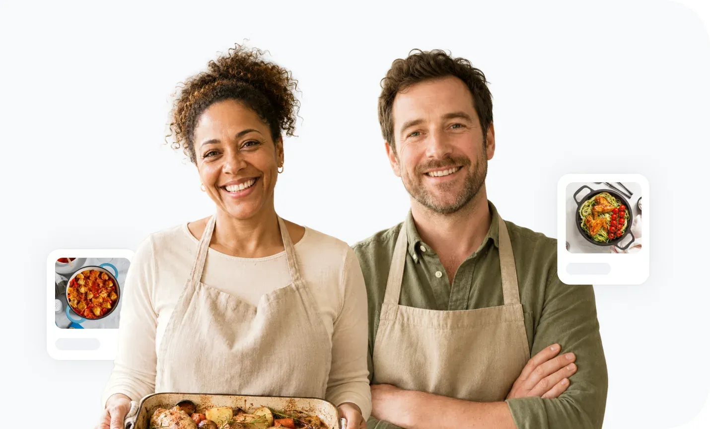 Two personal cooks ready to make a fresh home-cooked meal