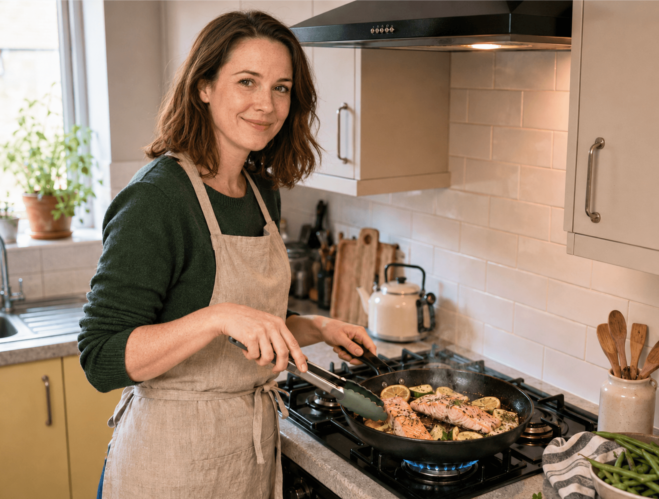 A cook serving a freshly made dish