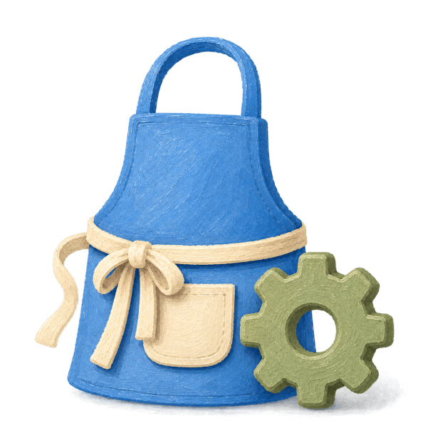 An illustration of a food basket with a settings cog