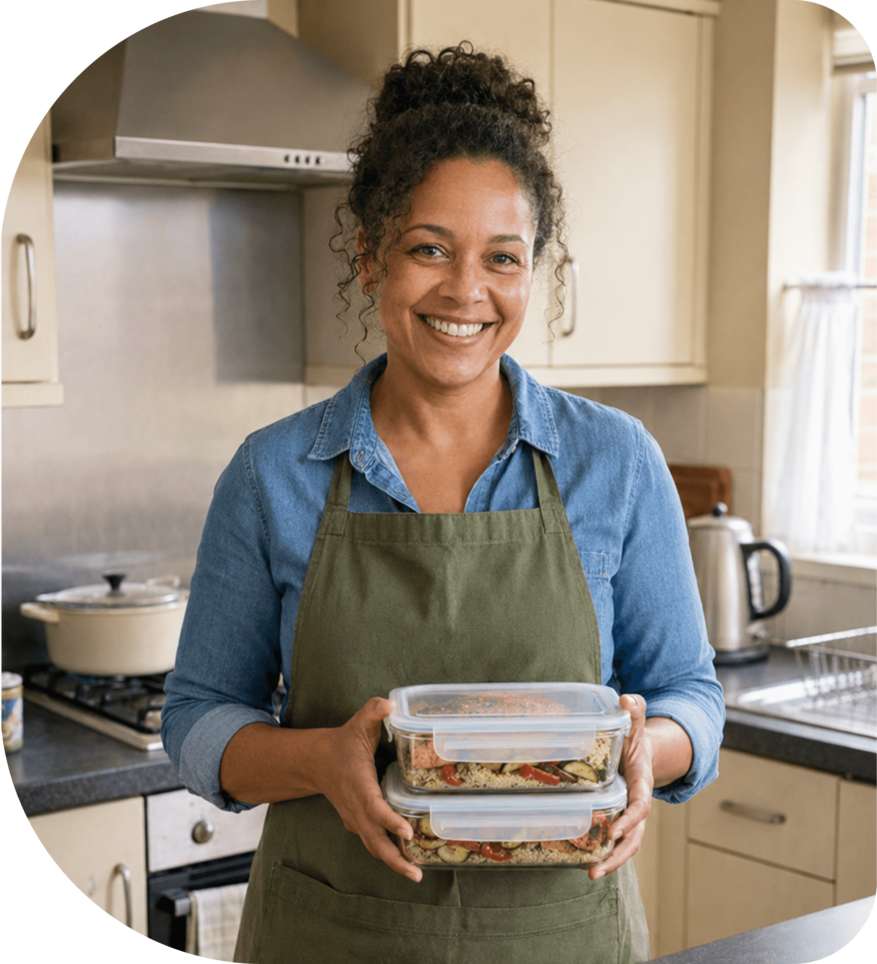 A personal chef cooking a fresh meal in a home kitchen