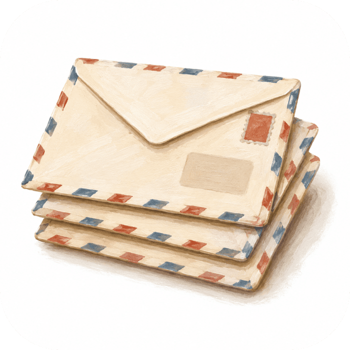 An illustration of an open envelope and letter