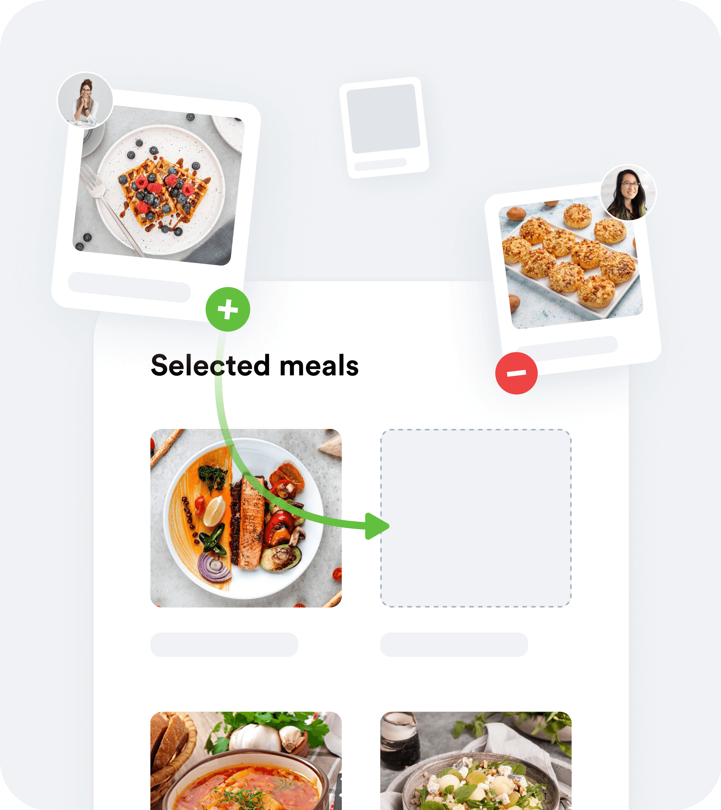 A cook and customer agreeing a meal plan in the Cheffo app