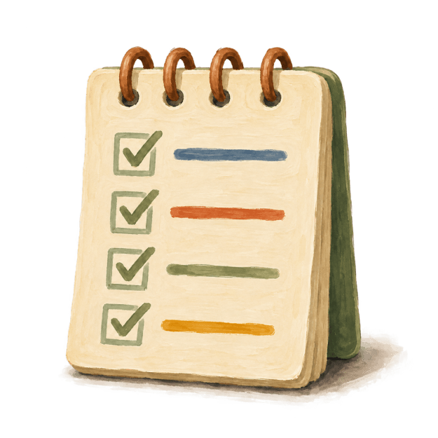 An illustration of a shopping list with a pencil