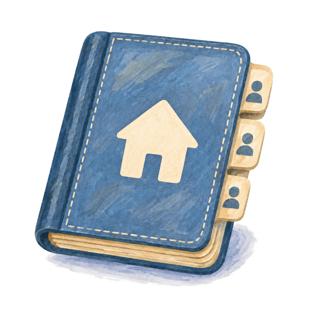 An illustration of a notebook for business records