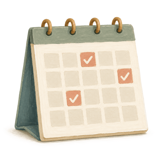 An illustration of a calendar showing a date